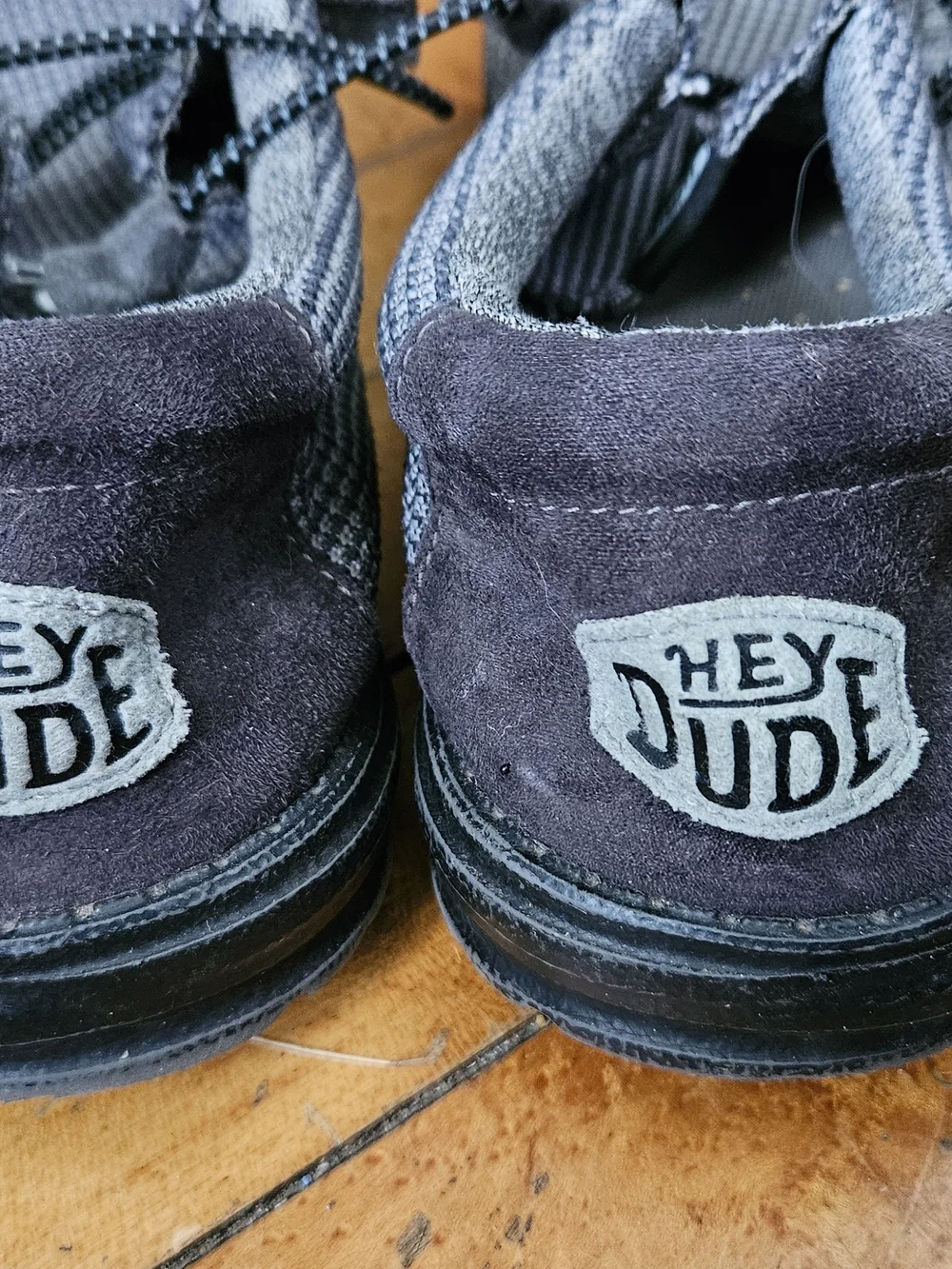 Hey Dude Men's Charcoal Gray Woven Slip-On Loafers